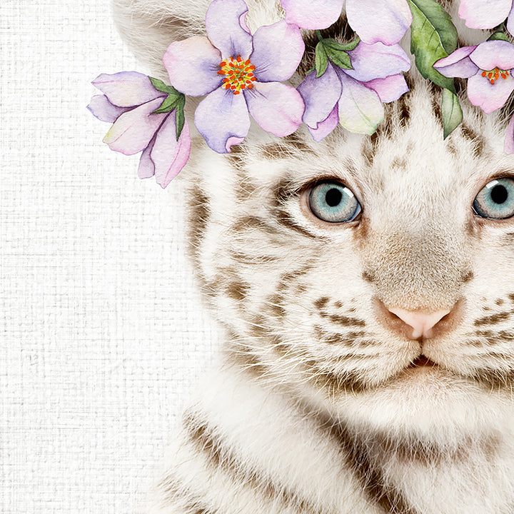 Baby White Tiger Cub Flower Crown