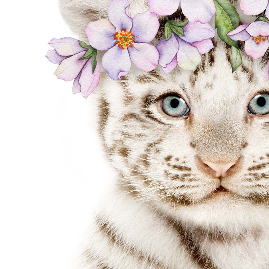 Baby White Tiger Cub Flower Crown