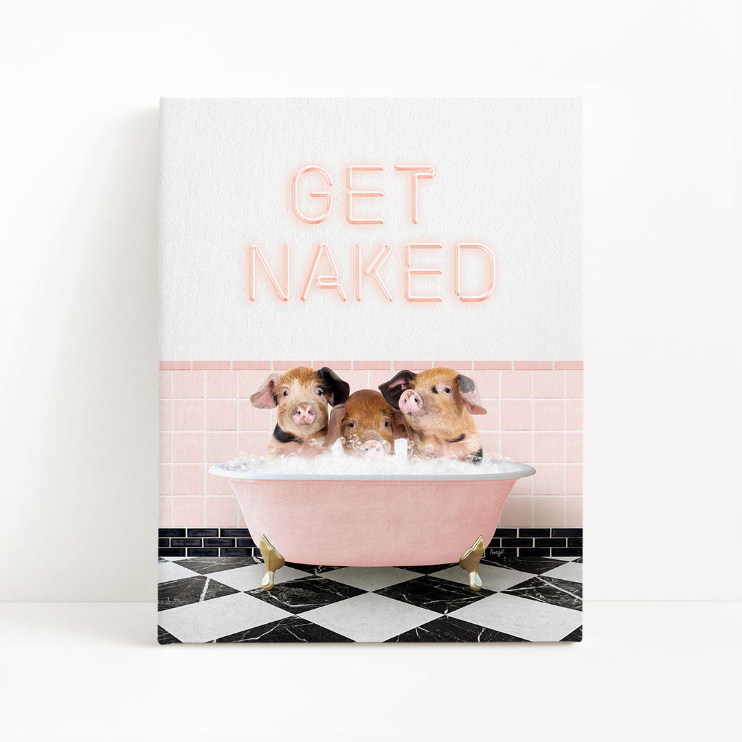 Three Little Pigs in Pink Get Naked Bath