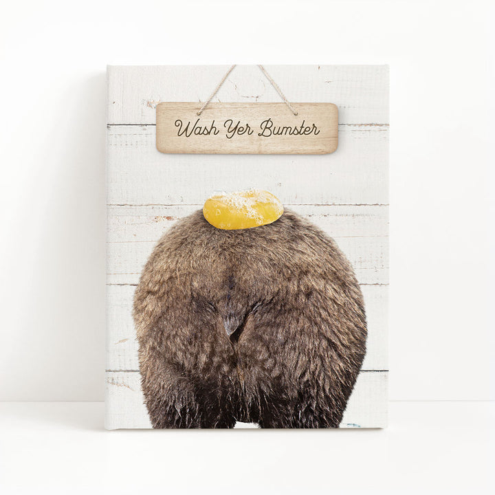 Bear "Wash yer bum" - Bathroom Shiplap