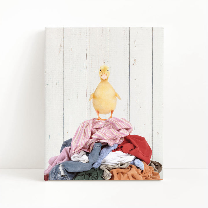Yellow Ducky on Clothes Pile - Farmhouse Wall