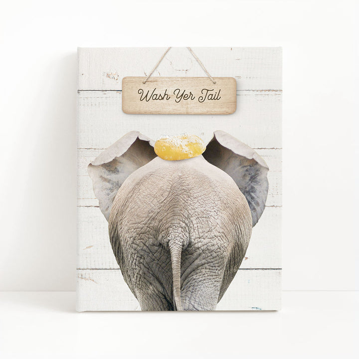 Elephant "Wash yer tail" - Bathroom Shiplap