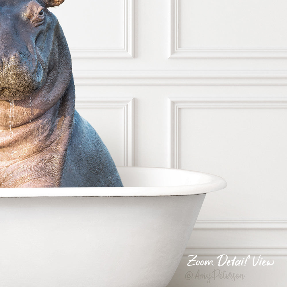 Baby Hippo in Traditional Panel Bath Style