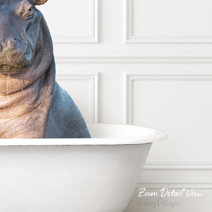 Baby Hippo in Traditional Panel Bath Style