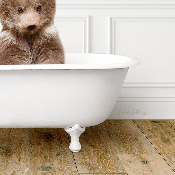Bear Cub in Traditional Panel Bath Style