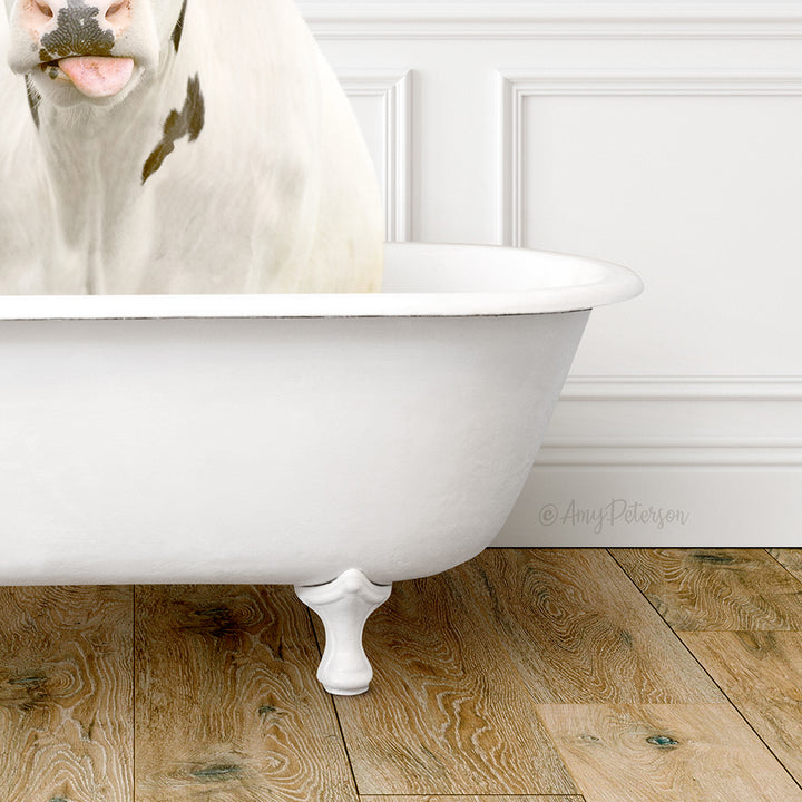 Holstein Cow in Traditional Panel Bath Style
