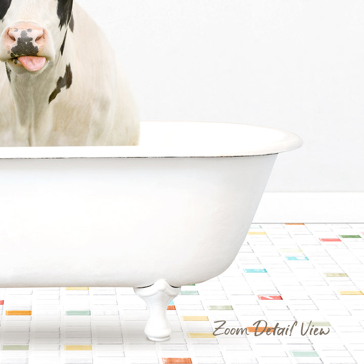 Holstein Cow - Chiclet Tile Bath