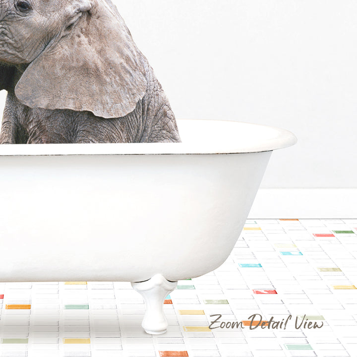 Baby Elephant No1 - Chiclet Tile Bath