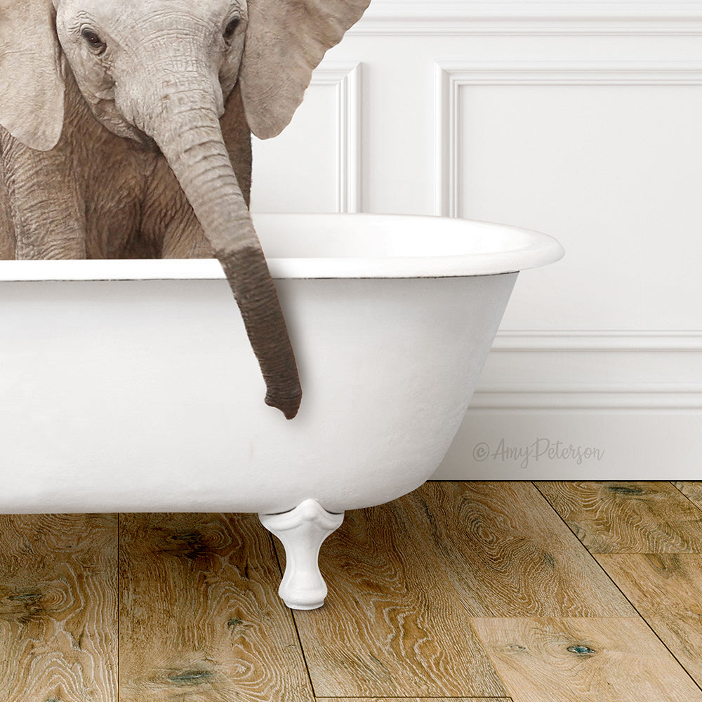 Baby Elephant No3 in Traditional Panel Bath Style