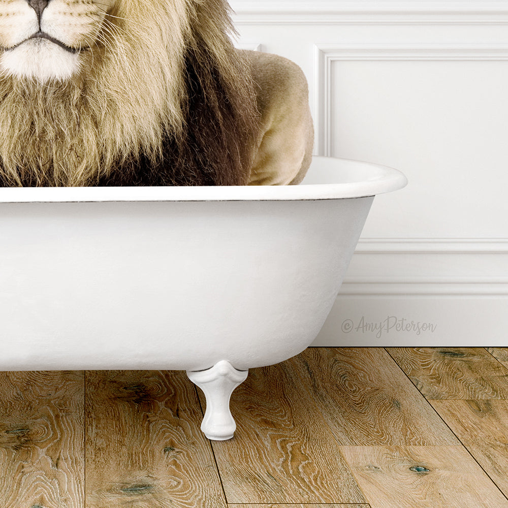 Lion in Traditional Panel Bath Style