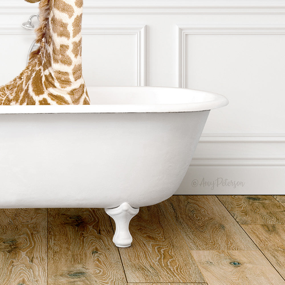Mother and Baby Giraffe in Traditional Panel Bath Style