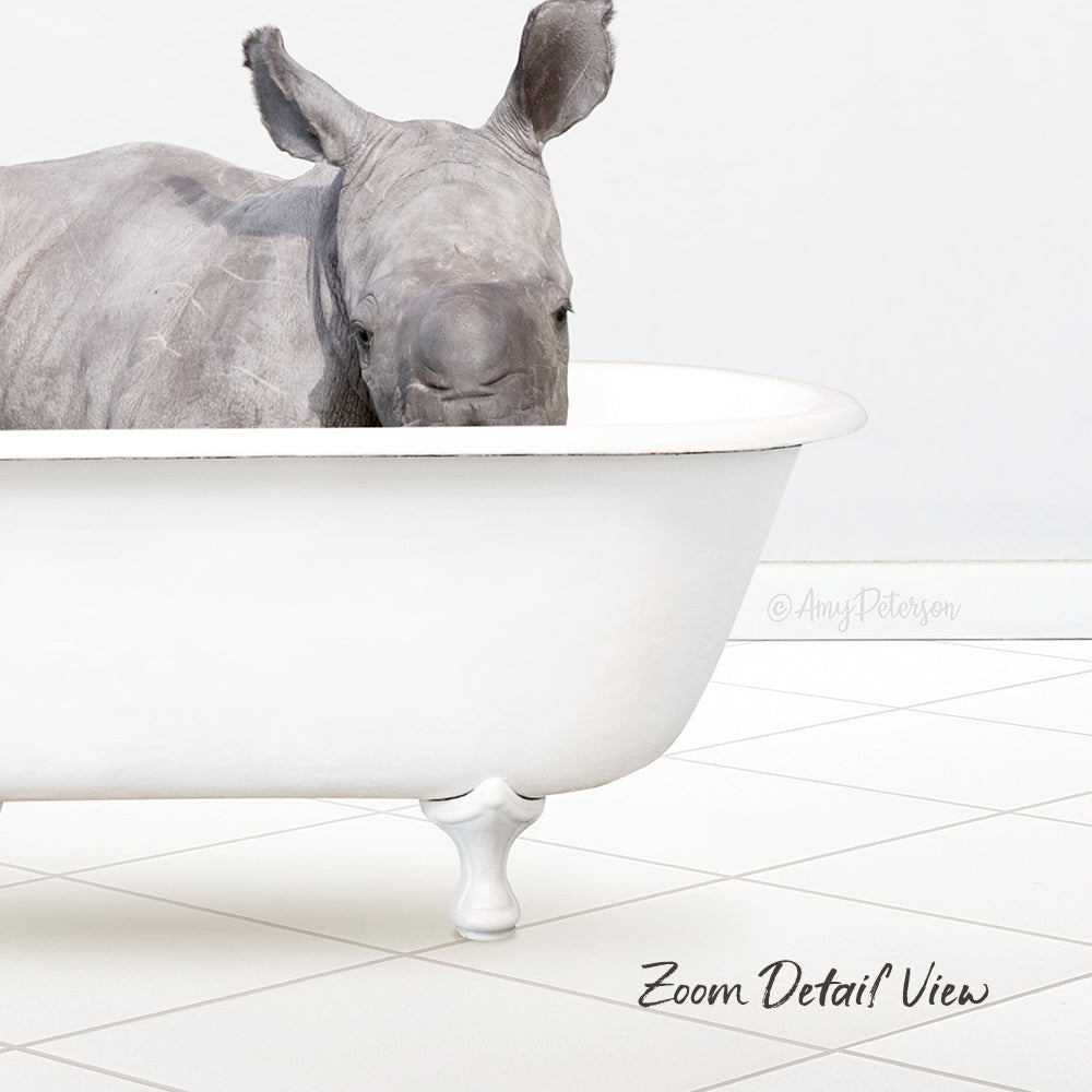 Baby Rhino in Neutral Bath