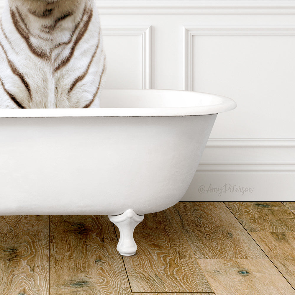 White Tiger in Traditional Panel Bath Style
