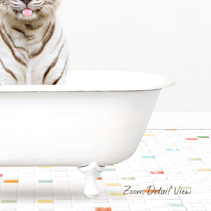 White Tiger - Chiclet Tile Bath