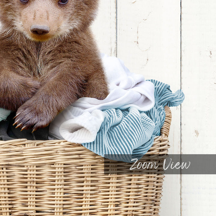 Baby Bear in Laundry Basket - Farmhouse Wall