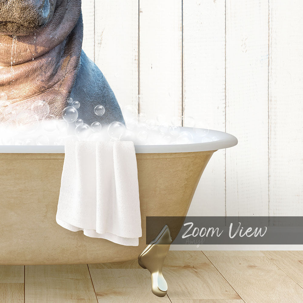 Baby Hippo in Farmhouse Bath