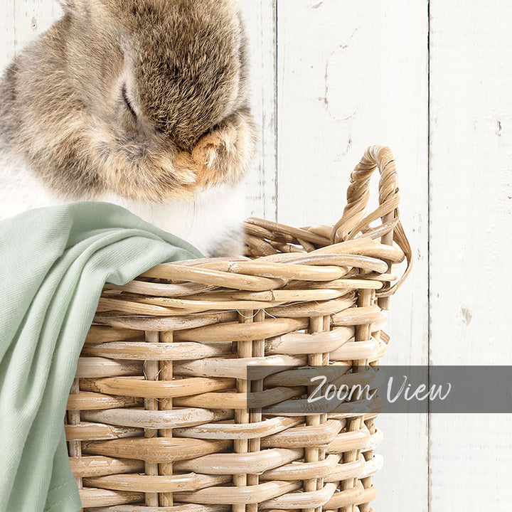 Bashful Bunny in Laundry Basket - Farmhouse Wall