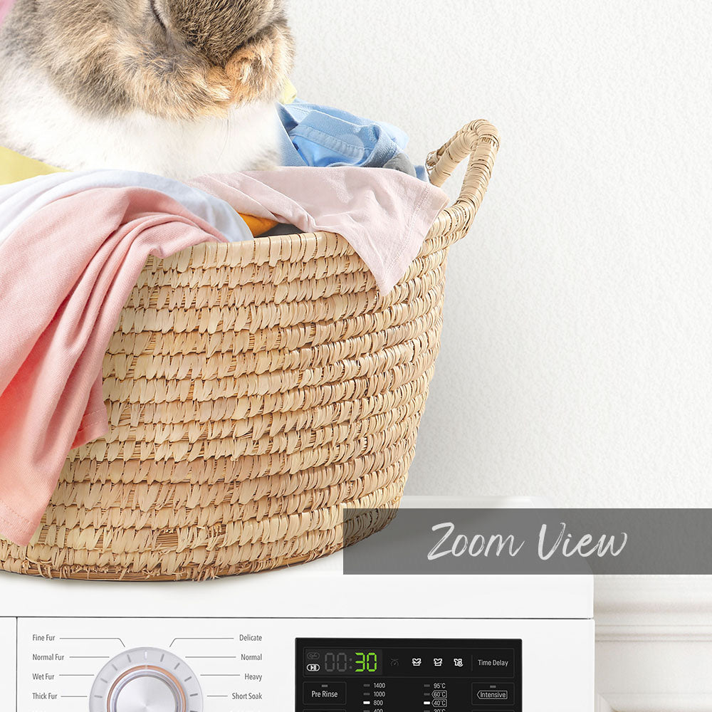 Bashful Bunny in Laundry Basket on Washing Machine- Simple White Wall