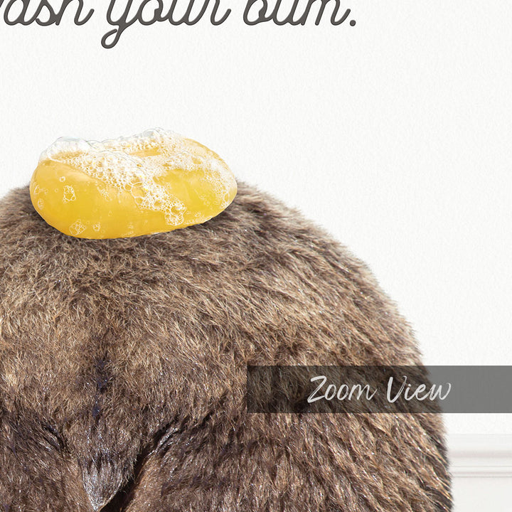 Bear "Wash yer bum" - Bathroom Simple White