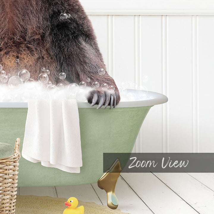 Bear Sitting in Cottage Green Bath