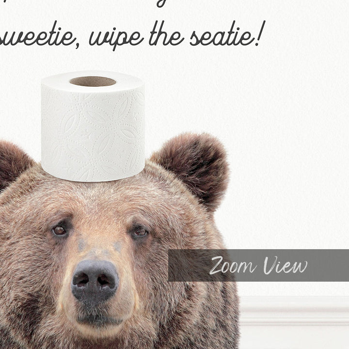 Bear "If you sprinkle when you tinkle..." - Bathroom Simple White