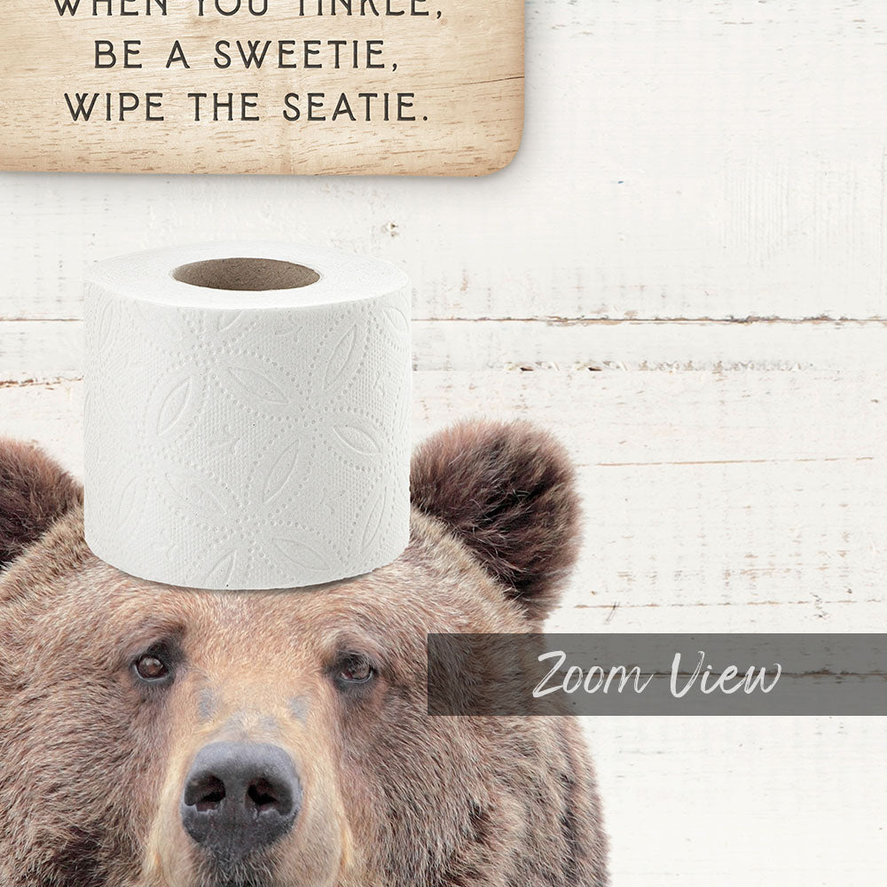 Bear "If you sprinkle when you tinkle..." - Bathroom Shiplap