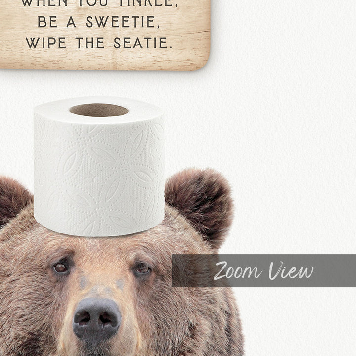 Bear "If you sprinkle when you tinkle..." - Bathroom Cottage White