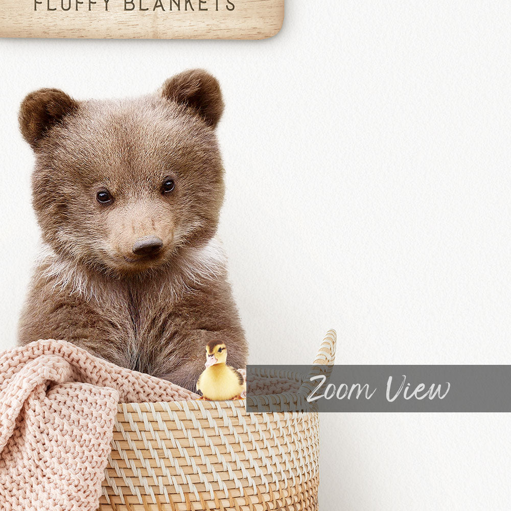 Bear Cub in Laundry Basket - Scandi Floor