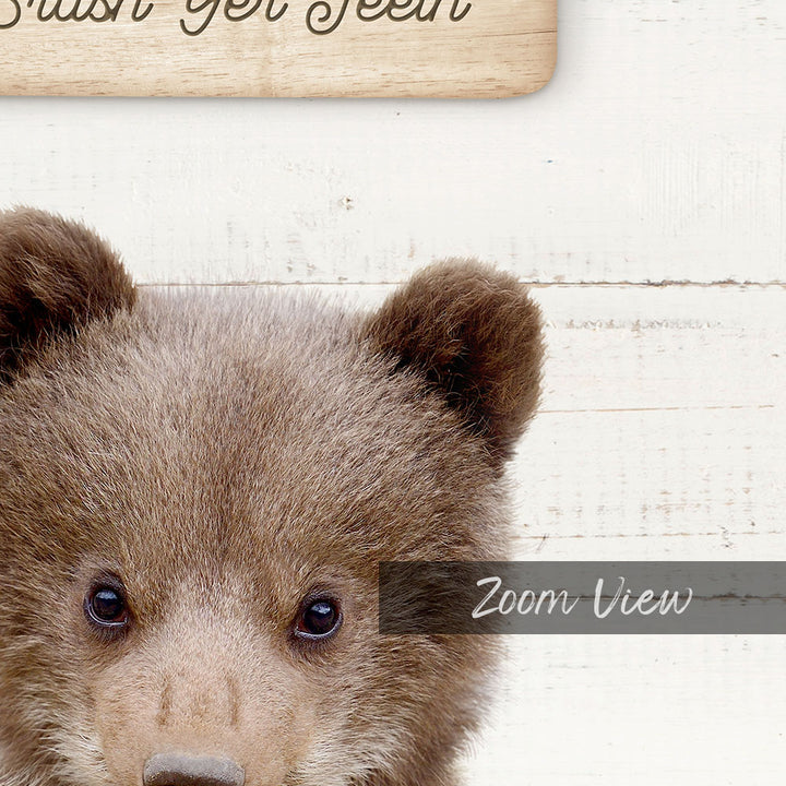 Bear Cub "Brush yer teeth" - Bathroom Shiplap