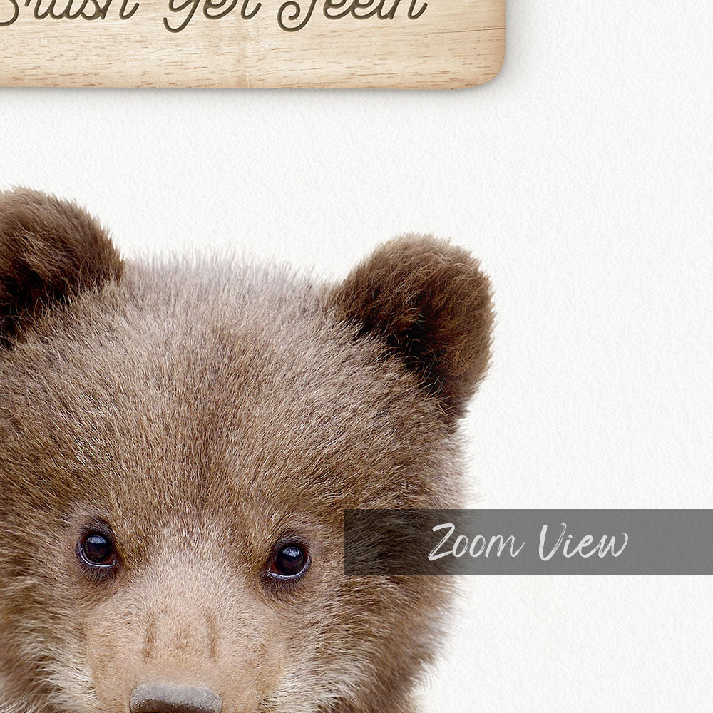 Bear Cub "Brush yer teeth" - Bathroom Cottage White