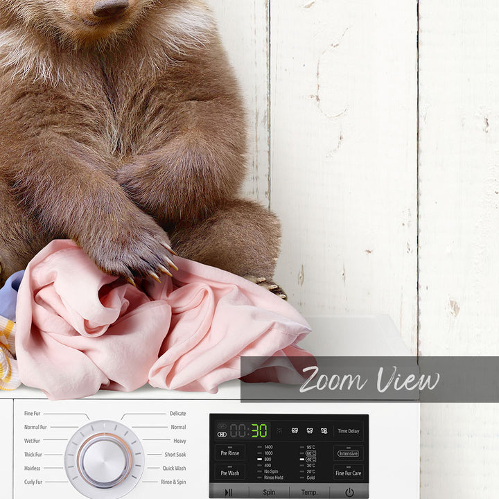 Bear Cub on Laundry Clothes Pile On Washing Machine - Farmhouse Wall