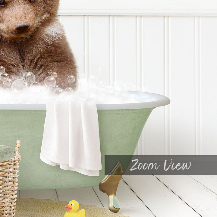 Bear Cub in Cottage Green Bath