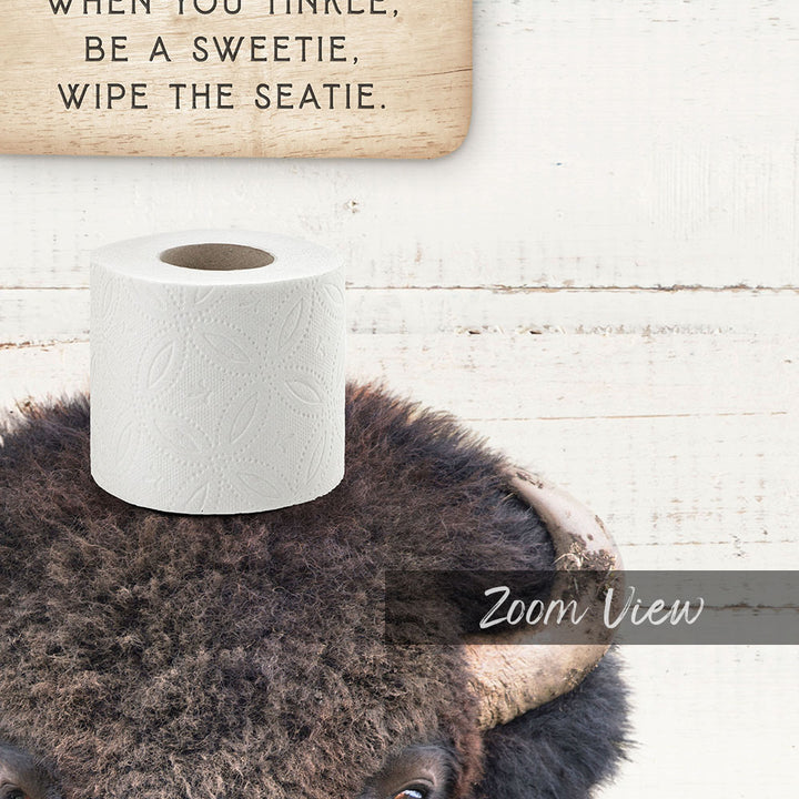 Bison "If you sprinkle when you tinkle..." - Bathroom Shiplap