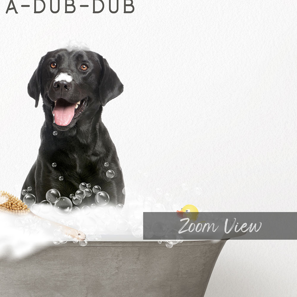 Black Lab Scrub A-Dub-Dub in Simple Gray Bath