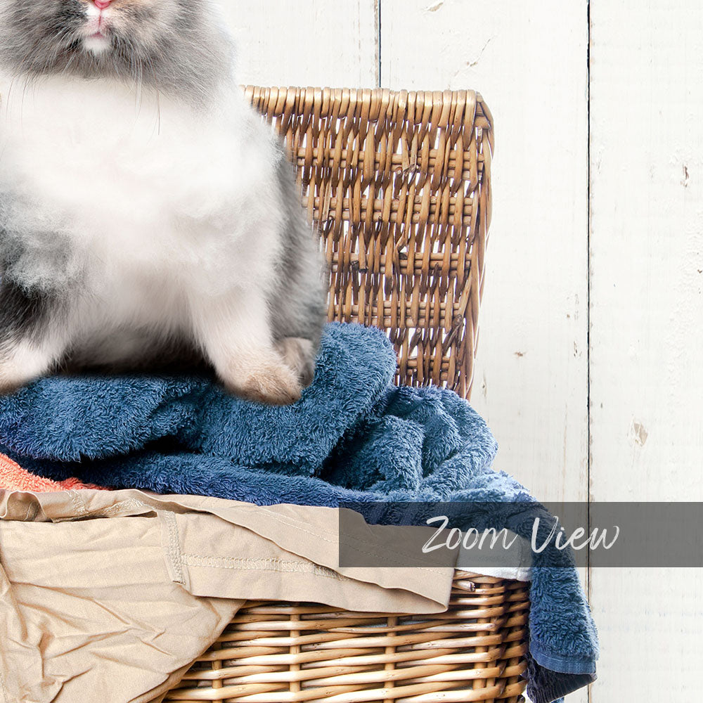 Gray and White Bunny in Laundry Basket - Farmhouse Wall