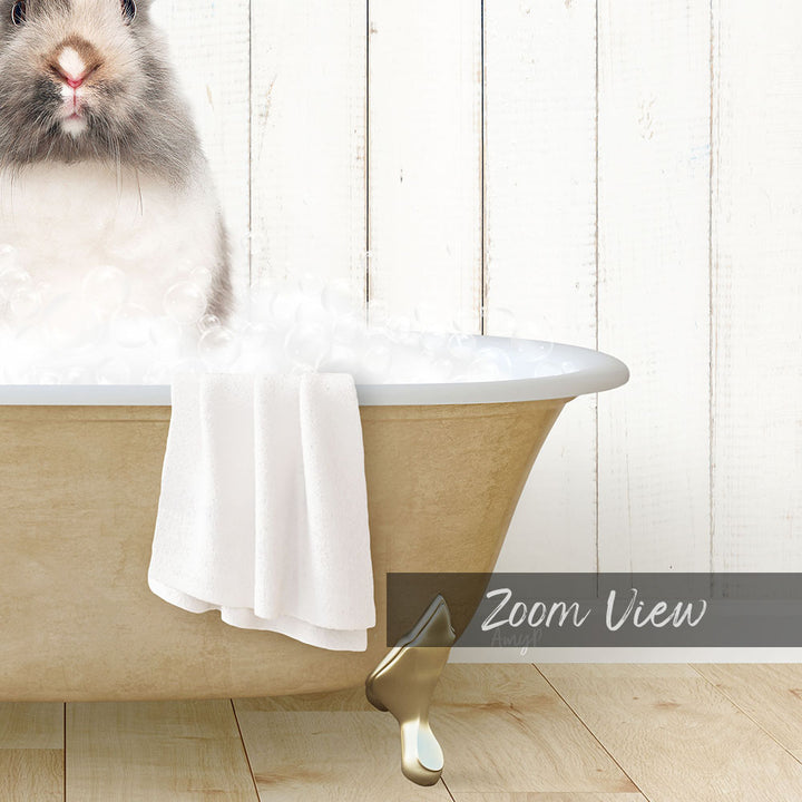 Bunny in Farmhouse Bath