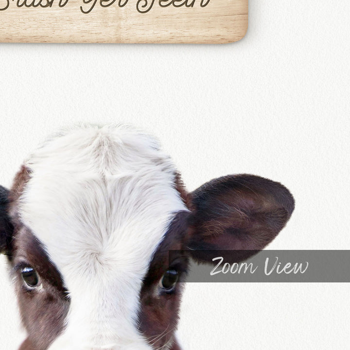 Baby Cow "Brush yer teeth" - Bathroom Cottage White