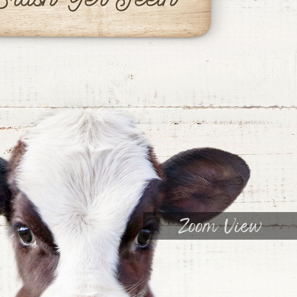 Baby Cow "Brush yer teeth" - Bathroom Shiplap