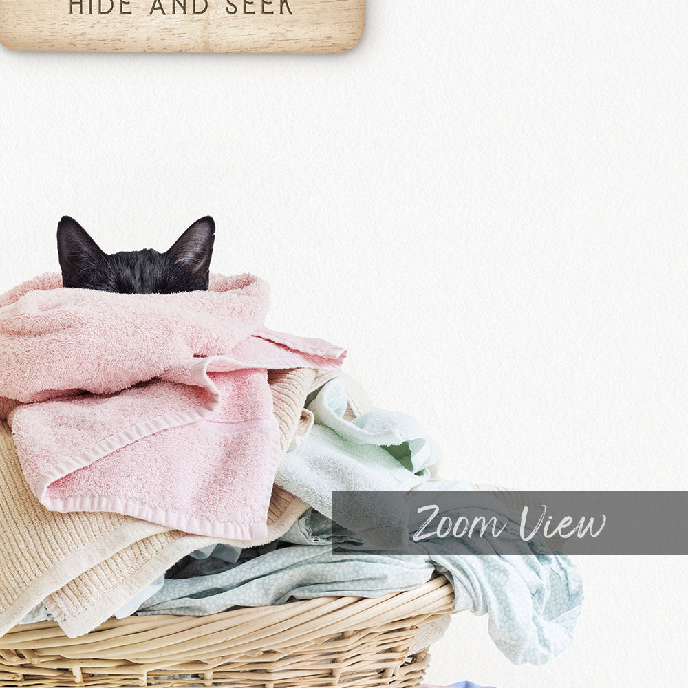 Dirty Kitty in Laundry Basket - Scandi Floor