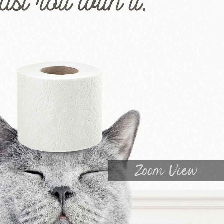 Cat "Just roll with it" - Bathroom Simple White