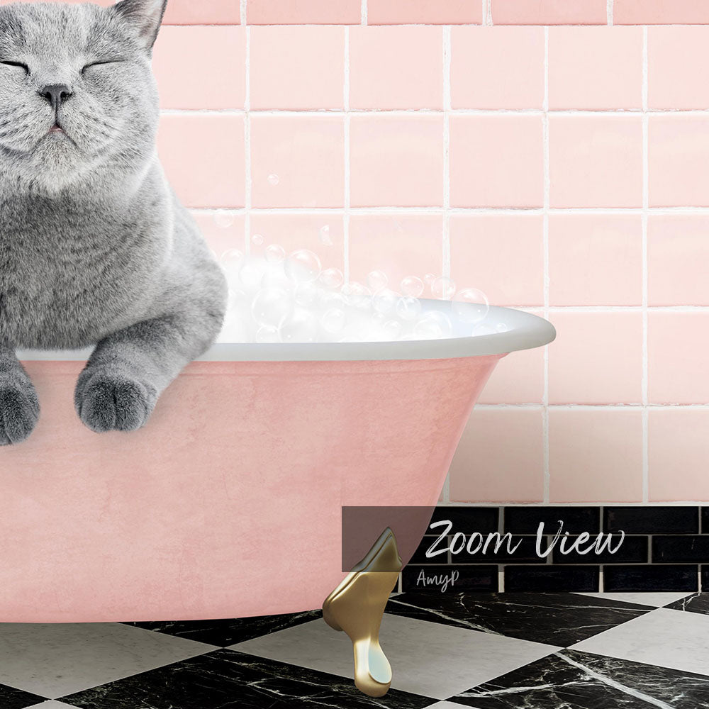 Cat in Pink Get Naked Bath