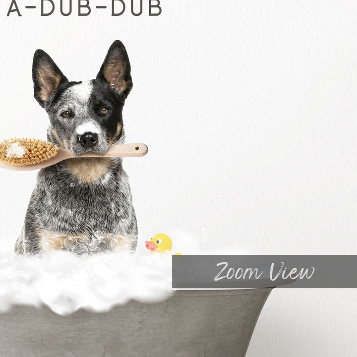 Cattle Dog Scrub A-Dub-Dub in Simple Gray Bath