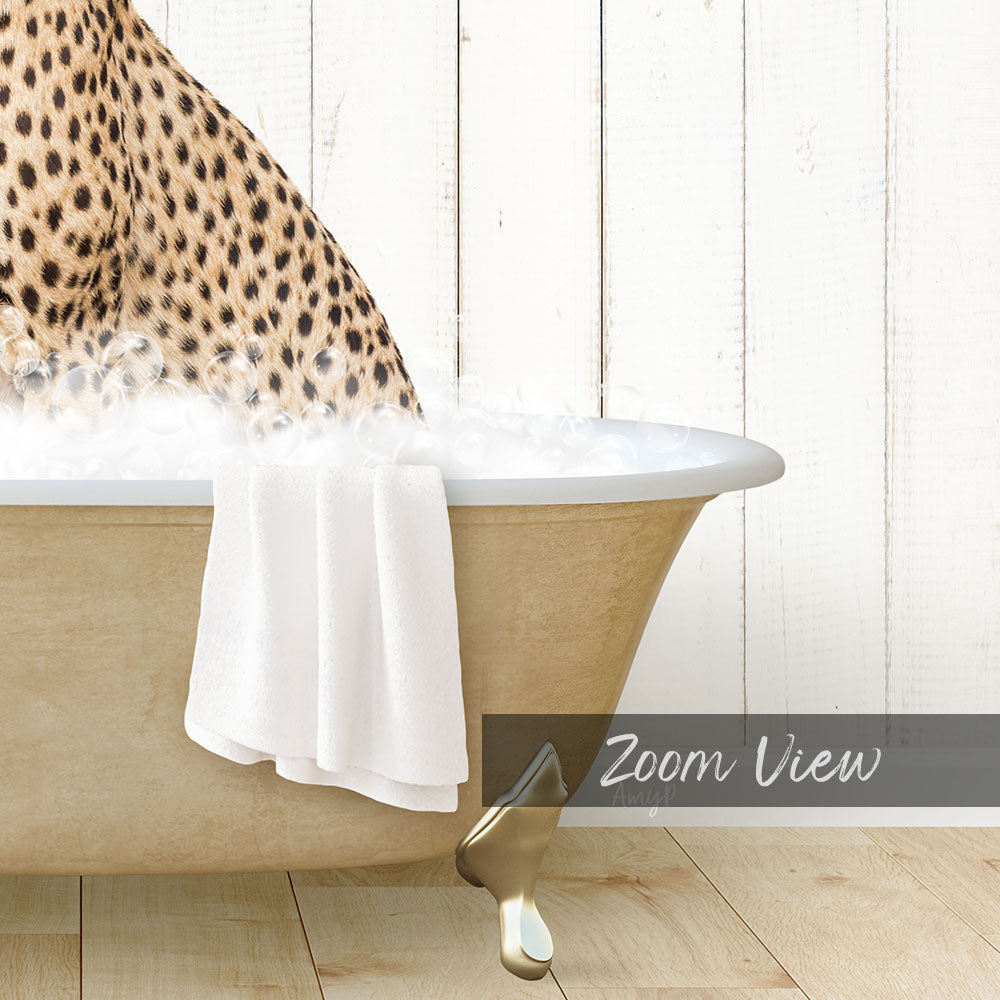 Cheetah in Farmhouse Bath