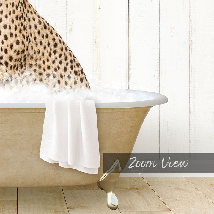 Cheetah in Farmhouse Bath
