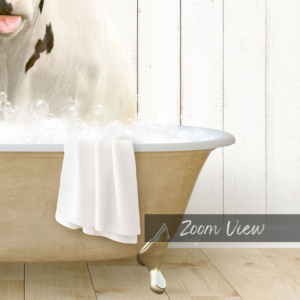 Holstein Cow in Farmhouse Bath