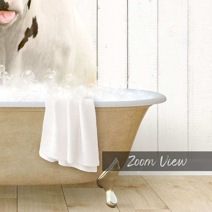 Holstein Cow in Farmhouse Bath