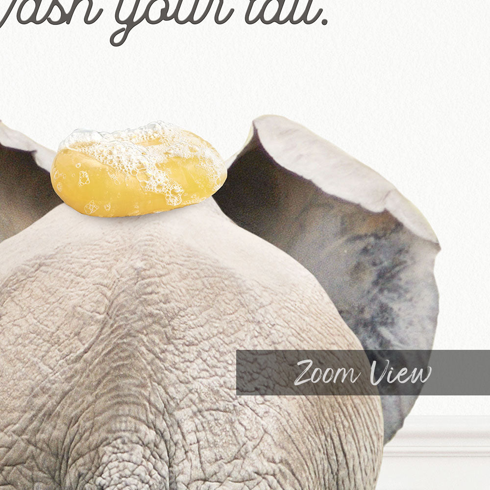Elephant "Wash yer tail" - Bathroom Simple White