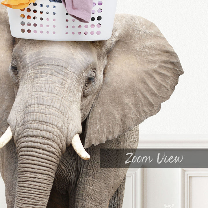 Elephant Baskethead "I Herd It's Laundry Day"