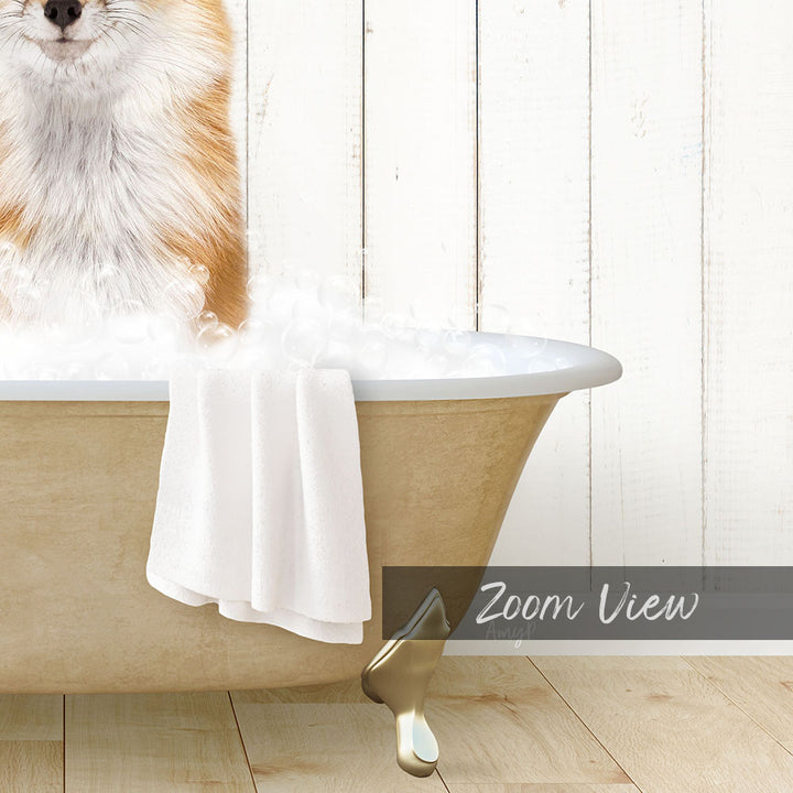 Fox in Farmhouse Bath