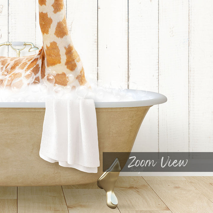 Giraffe in Farmhouse Bath